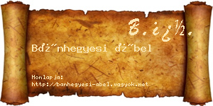 Bánhegyesi Ábel névjegykártya